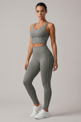 Women's Yoga Set:U-neck Bra And High Waist Leggings