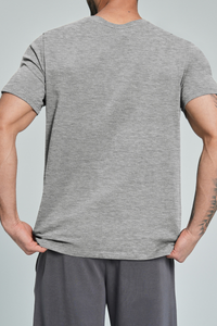 Men's Summer 100% Organic Cotton Solid Crew Neck Sports Tee