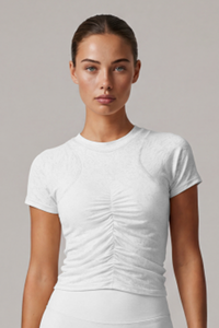 Women’s Summer Pleated Cropped Slim Fit Sport T-shirt