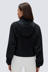 Women's Quick Dry Water Resistant Hooded Drawstring Jacket