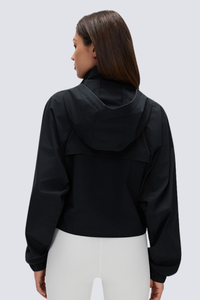 Women's Quick Dry Water Resistant Hooded Drawstring Jacket