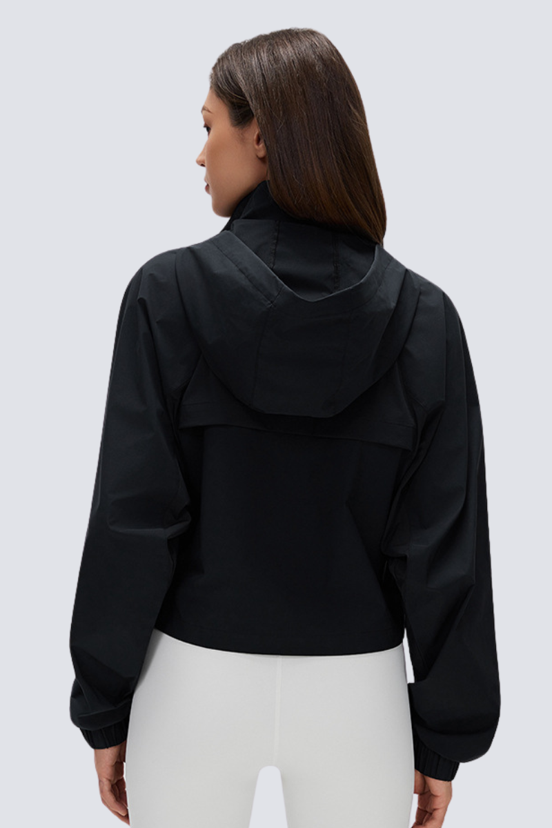 Women's Quick Dry Water Resistant Hooded Drawstring Jacket
