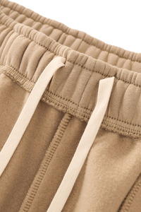 Unisex Fall Streetwear Curved Wide-Leg Fleece Sweatpants