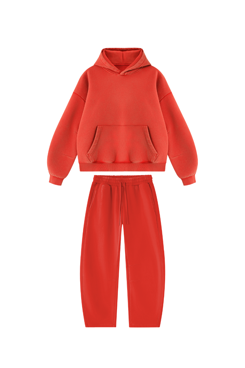 Unisex Fall Fleece Sets:Relaxed Hoodie And Sweatpants