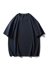 Unisex Cotton Washed RippedLoose Fit Round Neck T-shirt