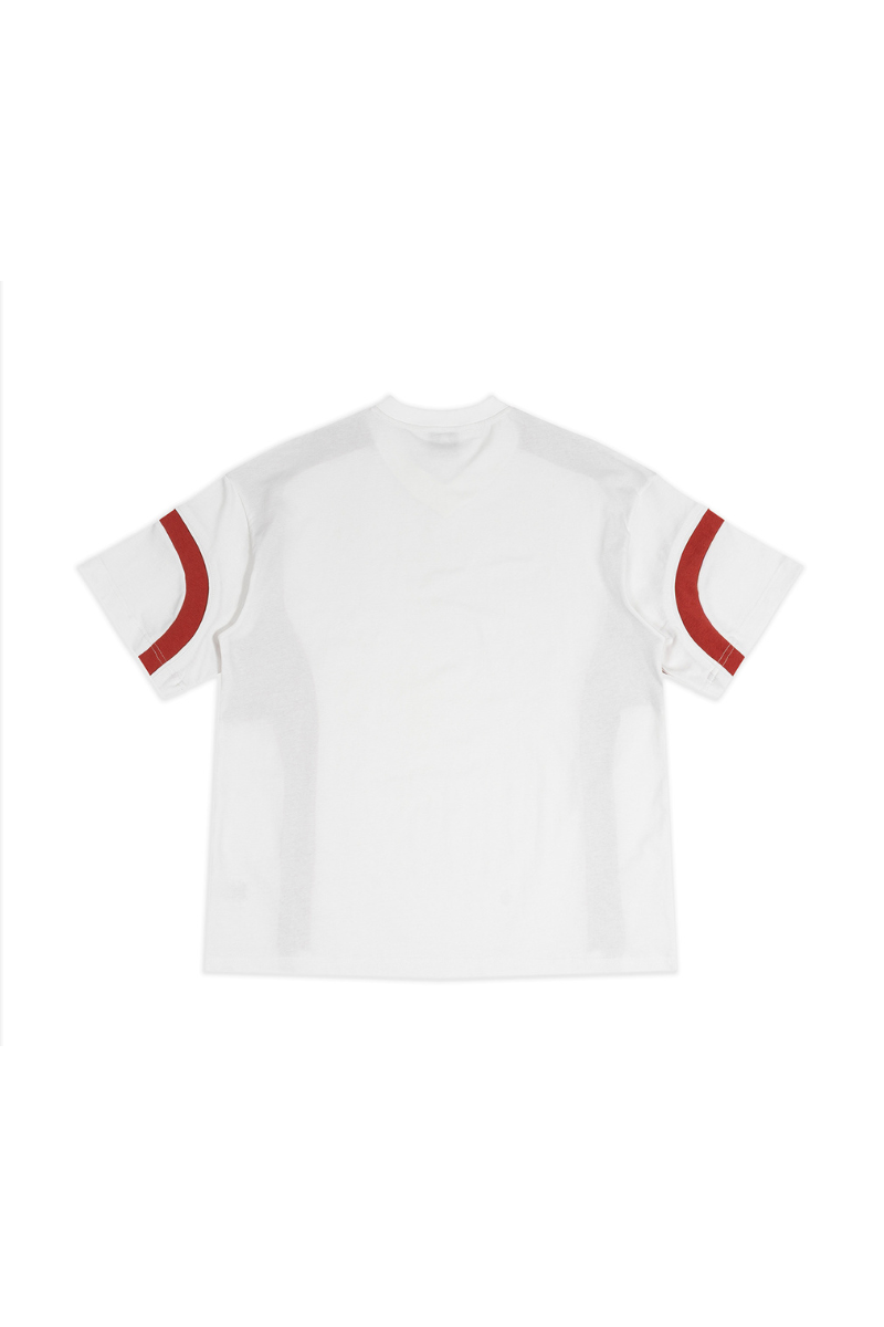 Unisex 100% Cotton Color-Block V-Neck Short-Sleeve T-Shirt