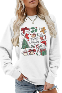 Women's Fall Merry Christmas Graphic Pullover