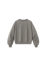 Women's Fall Boxy V Neck Drop Shoulder Rib Cuffs Sweatshirt