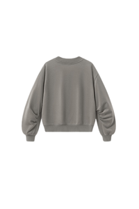 Women's Fall Boxy V Neck Drop Shoulder Rib Cuffs Sweatshirt