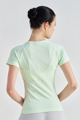 Women's Slim-Fit Breathable Waist-Cinching Crew Neck T-shirt