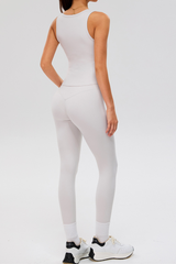 Women's Sport Sets:Wide Shoulder Straps Tank Top & Leggings