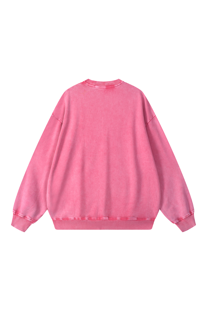Unisex Fall 100% Cotton Snow Washed Crewneck Sweatshirt