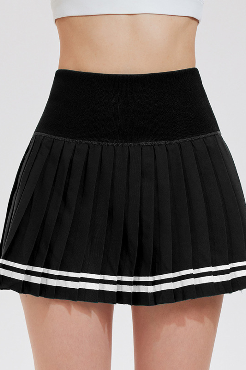Women's College-Inspired High-Waist Pleated Mini Sport Skirt
