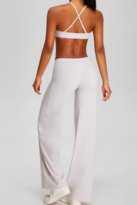 Women's Sports Sets:Twist Front Triangle Cup Bra & Pants