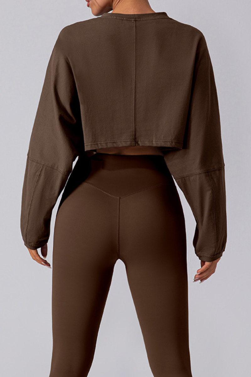 Women's Oversized Drop Shoulder Crew Neck Cover-Up Top