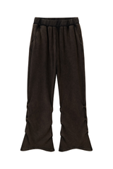 Women's Fall Washed Distressed Ruched Flare Sweatpants