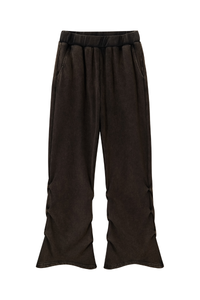 Women's Fall Washed Distressed Ruched Flare Sweatpants