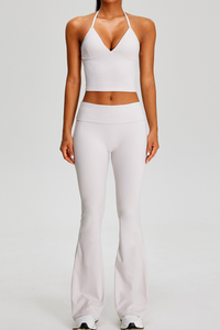 Women's Sets:Halter Tank Top And Pleated Flare Pants