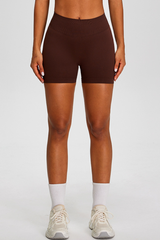 Women's Seamless Pleated Buttocks Lift Sports Yoga Shorts