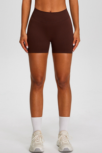 Women's Seamless Pleated Buttocks Lift Sports Yoga Shorts