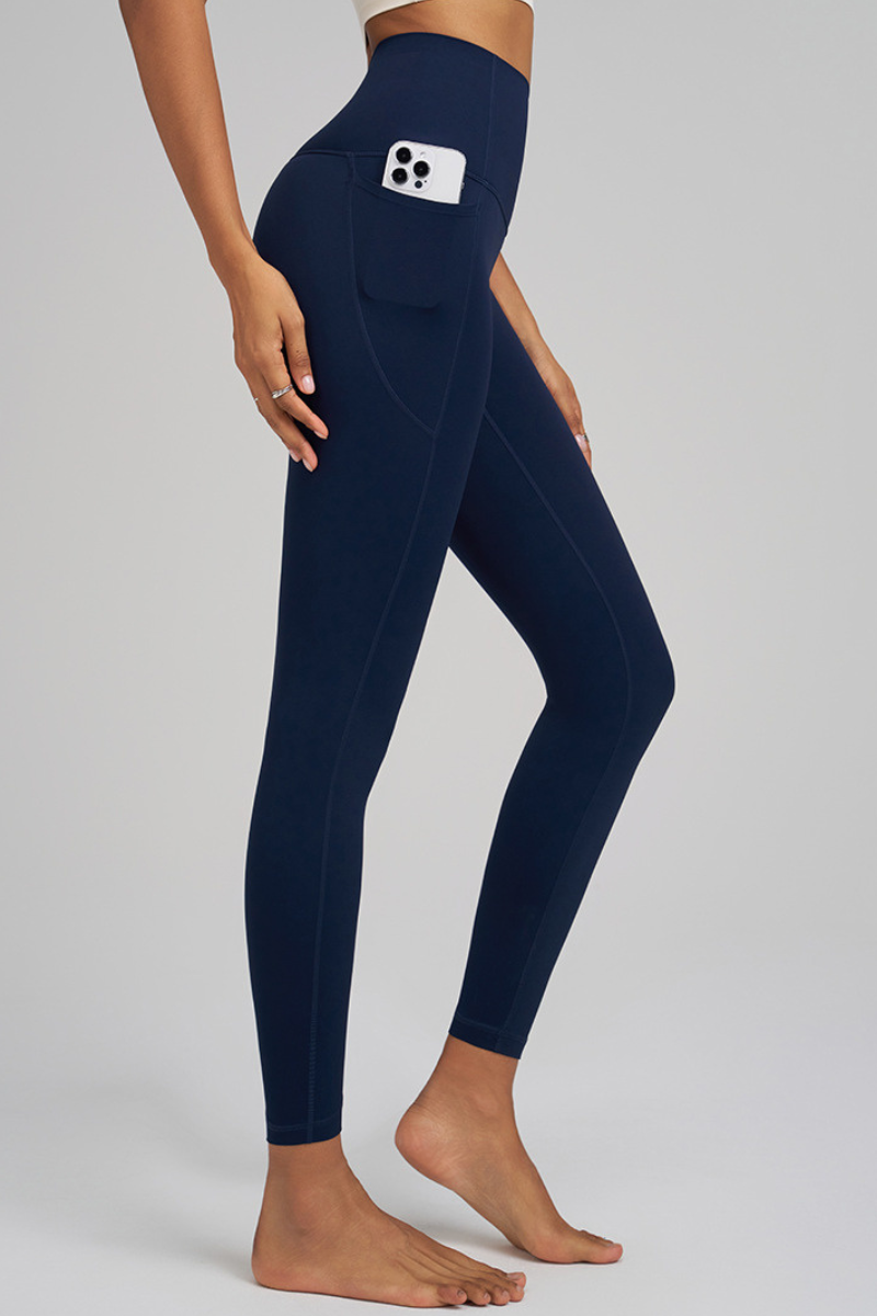 High-waist, snug-fitting athletic pants