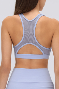 Women's Racerback Mesh Cutout High Support Sports Bra