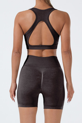 Women's Sports Seamless Set:U-neck Bra And Shorts