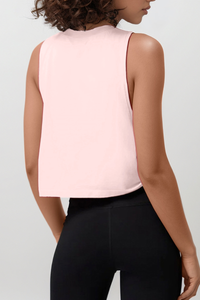 Women's Lightweight Crew Neck High Side Slit Loose Tank Top