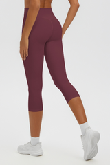Women's Athletic Brushed High Waist Capri Yoga Leggings