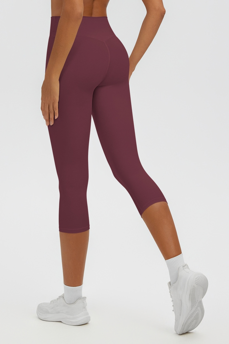 Women's Athletic Brushed High Waist Capri Yoga Leggings