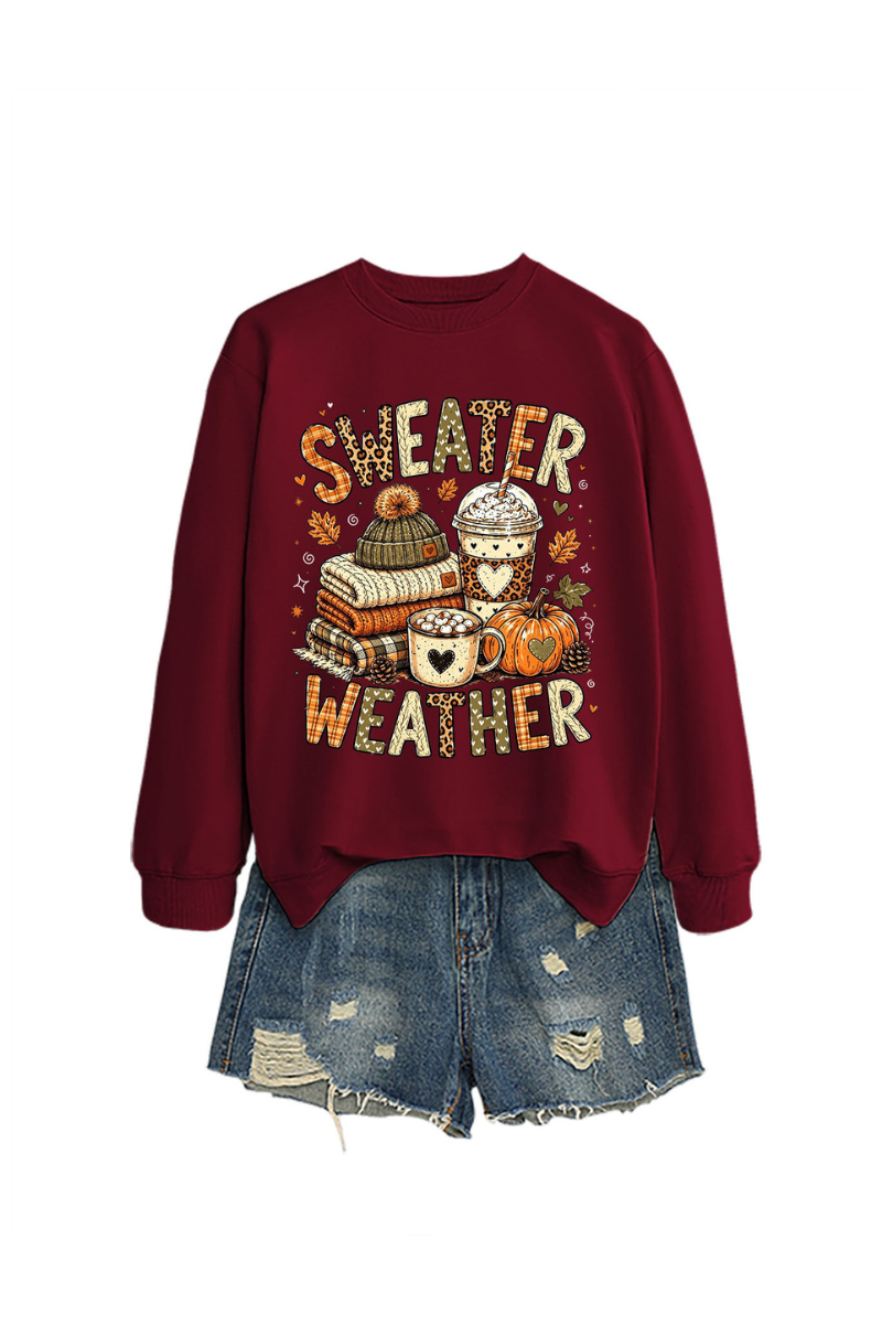 Women's Fall Cute Pumpkin Letter Print Relaxed Pullover