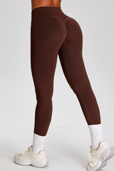 Women's Seamless Pleated Buttocks Lift Sports Yoga Leggings