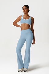 Women High-Waisted Bootcut Butt-Lifting Yoga Set: Sports Bra + Flared Pants
