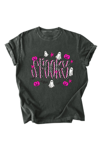 Women's Halloween Pumpkin Ghost Bat Print T‑shirt