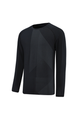 Men's Crew Neck Textured Athletic Long Sleeve T-shirt