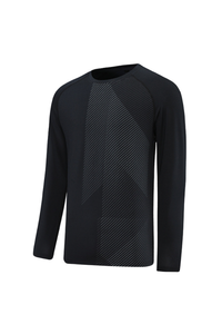 Men's Crew Neck Textured Athletic Long Sleeve T-shirt