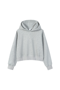 Women's Fall Cropped Relaxed Solid Sports Hoodie