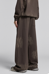 Distressed, worn-out straight-leg pants