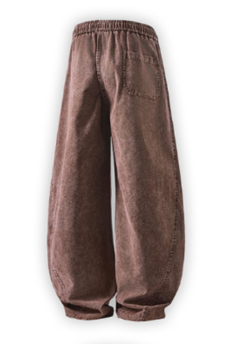 Men's Fall Vintage Washed Versatile Wide Leg Scimitar Pants