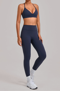 Women's Set:Triangle Cup Thin Straps Bra And High-Waist Leggings