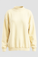Women's Fall Drop Shoulder Loose Fleece Mock Neck Sweatshirt