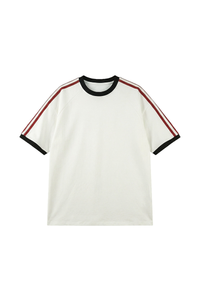 Men's Summer Retro Side 3-Stripes Contrast Loose Fit T-Shirt