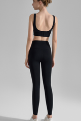 Women's Sports Sets:Color Block Wide Strap Bra And Leggings