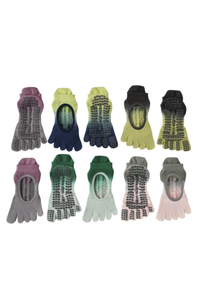 Women's Ombre Mesh Yoga Grip Five-Toe Socks