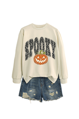 Women's Fall Pumpkin Polka Dot Halloween Multi‑Color Pullover