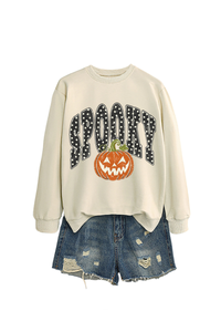 Women's Fall Pumpkin Polka Dot Halloween Multi‑Color Pullover