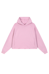 Women's Fall Vintage Washed Raw Hem Crop Boxy Hoodie