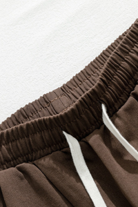 Men's Fall 100% Cotton Washed Drawstring Fleece-Lined Pants
