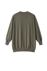 Women's Fall 100% Cotton Drop-Shoulder Long Sweatshirt Dress