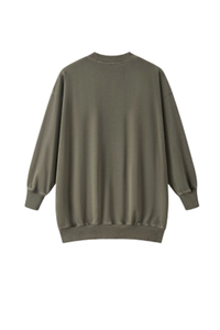 Women's Fall 100% Cotton Drop-Shoulder Long Sweatshirt Dress